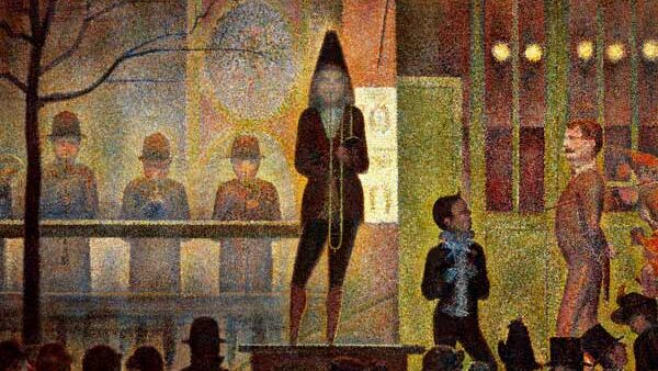 Seurat's Parade de Cirque painting